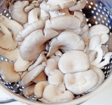 Грибы промойте и порежьте на средних размеров кусочки. Лук очистите и мелко нарежьте.	