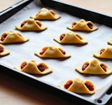 Выложите печенье на противень и поставьте в духовку на 12 минут.  
Охладите на решетке. Печенье "Бабочка" готово! Приятного аппетита!	