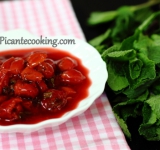 Подавать можно как в теплом, так и в холодном виде к выпечке, блинчикам, оладушкам или сырникам. Приятного аппетита!
Cсылка на оригинальный рецепт: www.picantecooking.com/recipe/vishnevo-myatnyi-sous