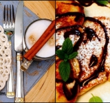 Теплые оладьи посыпаем сахарной пудрой и поливаем шоколадным соусом. Восхитительный завтрак готов. Приятного аппетита, отличного дня!
Cсылка на оригинальный рецепт: www.picantecooking.com/recipe/oladi-s-ananasom-koritsei-i-shokoladno-romovym-sousom